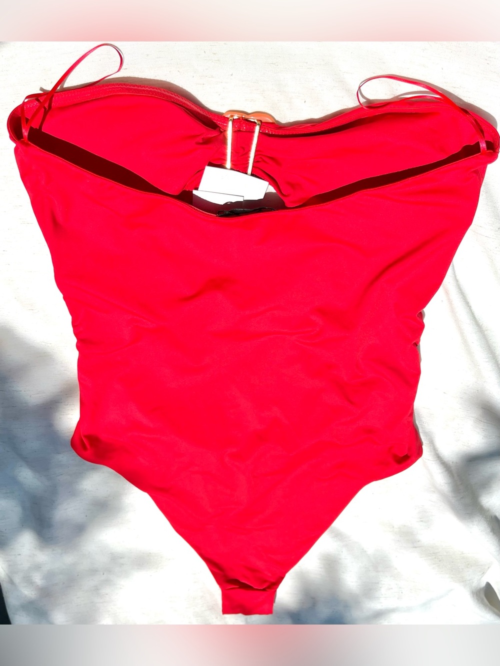 Zara Orange Cutout Floral Bandeau One Piece Swimming Suit 0167/203/679 Size XL - Picture 7 of 9